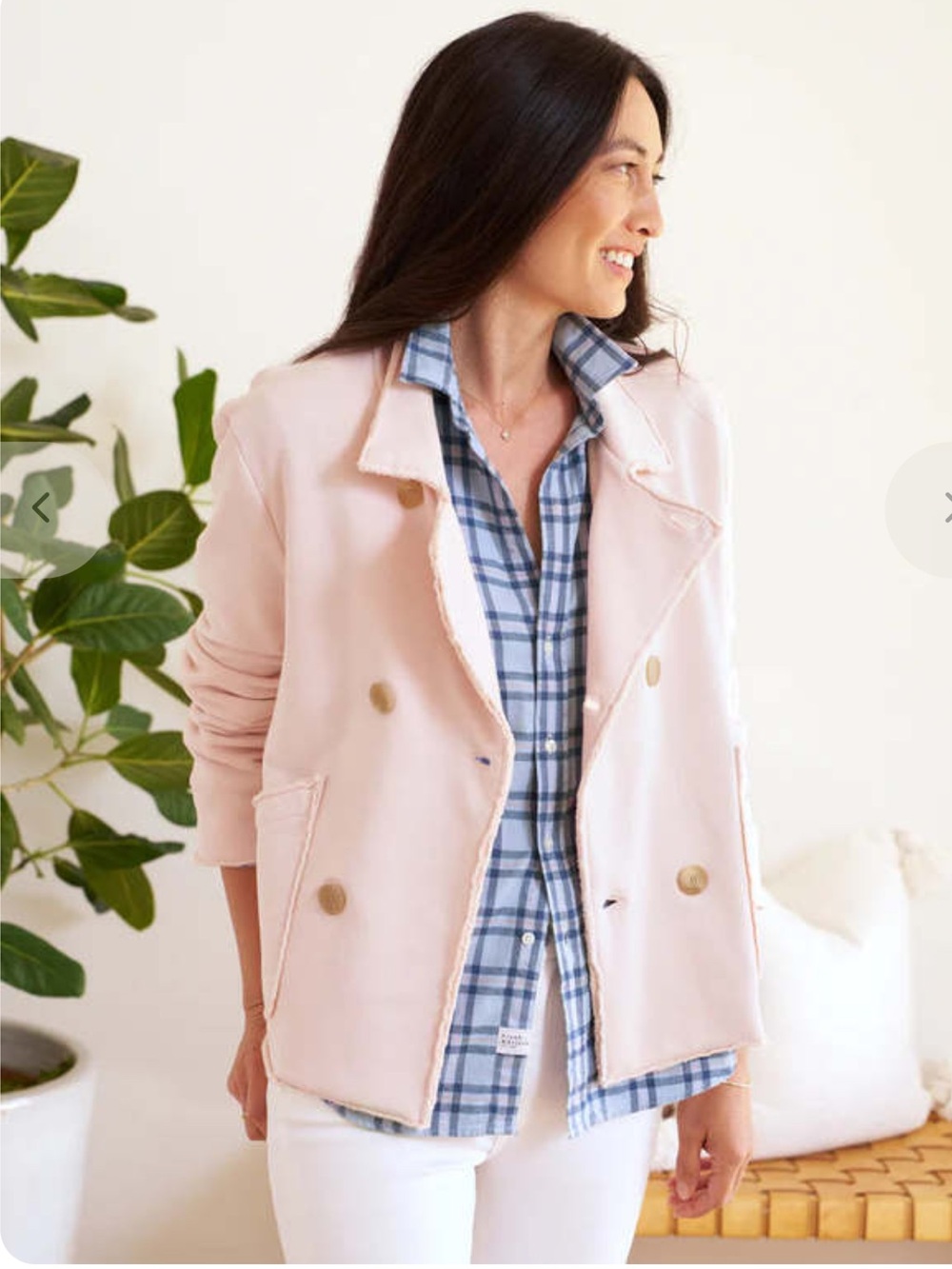 Frank & Eileen Light Pink Double-Breasted Blazer